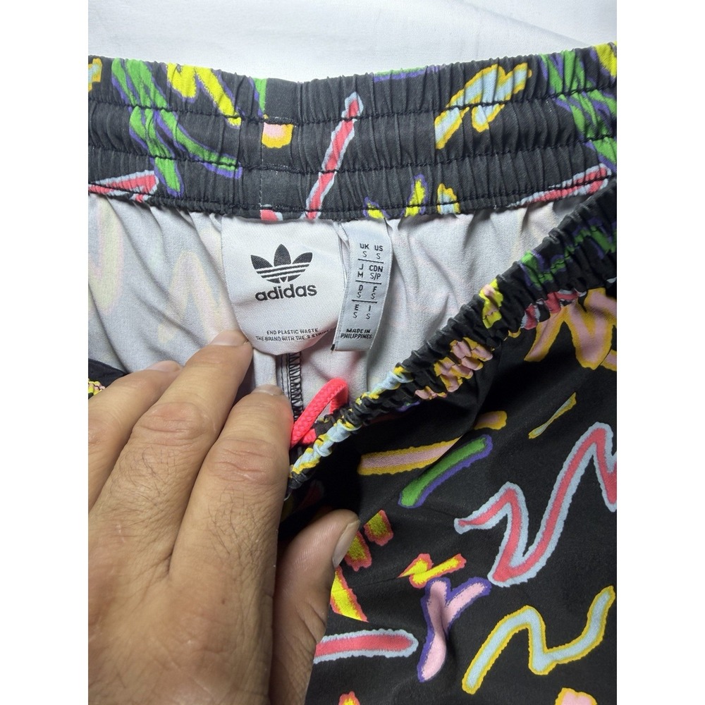 adidas Originals Men's Small Graffiti All Over Print Black Athletic Shorts - Picture 3 of 9